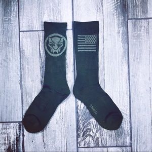 Black Panther Marvel US Army Green Socks